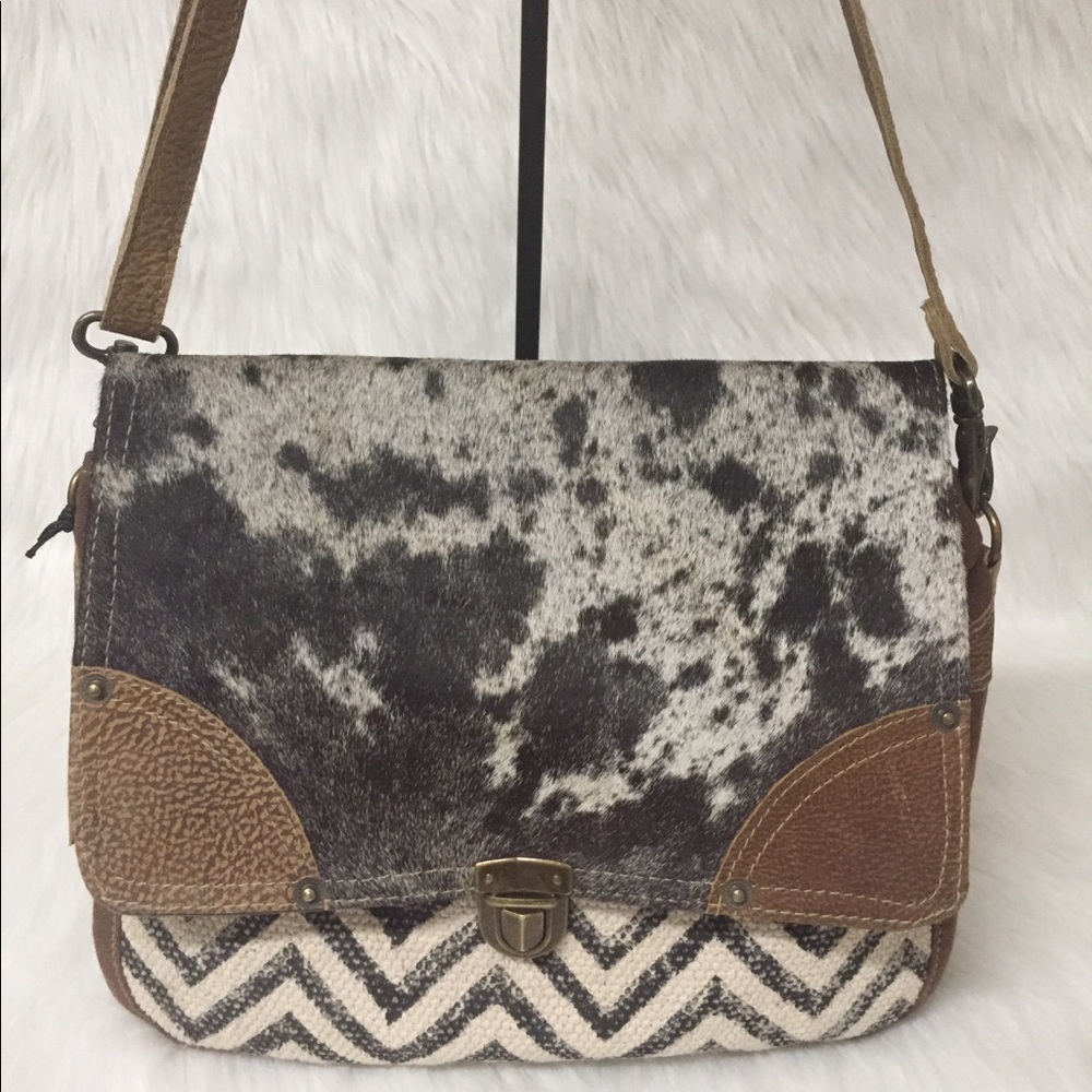 Myra Pearl Fusion Messenger Bag Cow Hide Leather